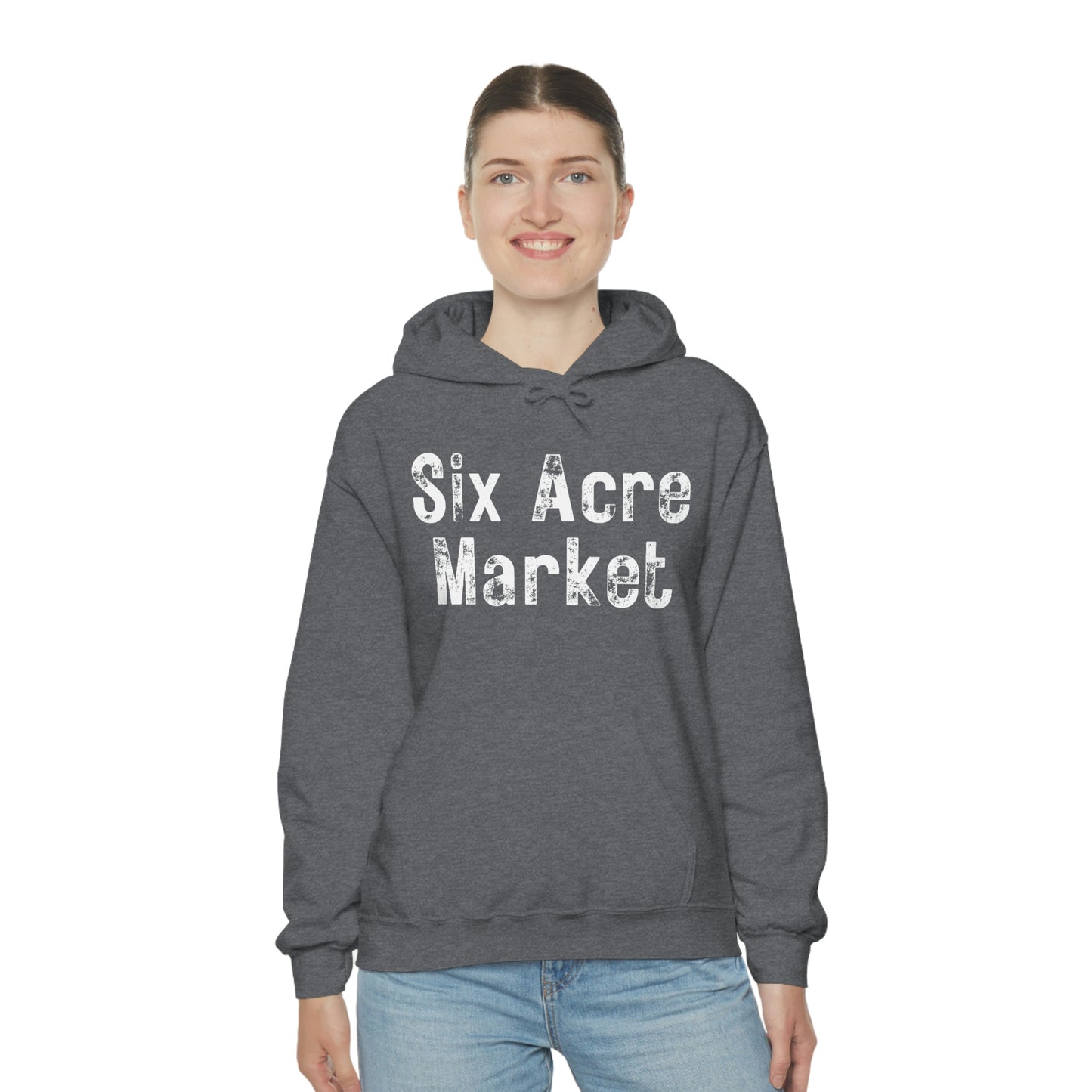 Six Acre Market Merch Unisex Heavy Blend Hooded Sweatshirt! Apparel!