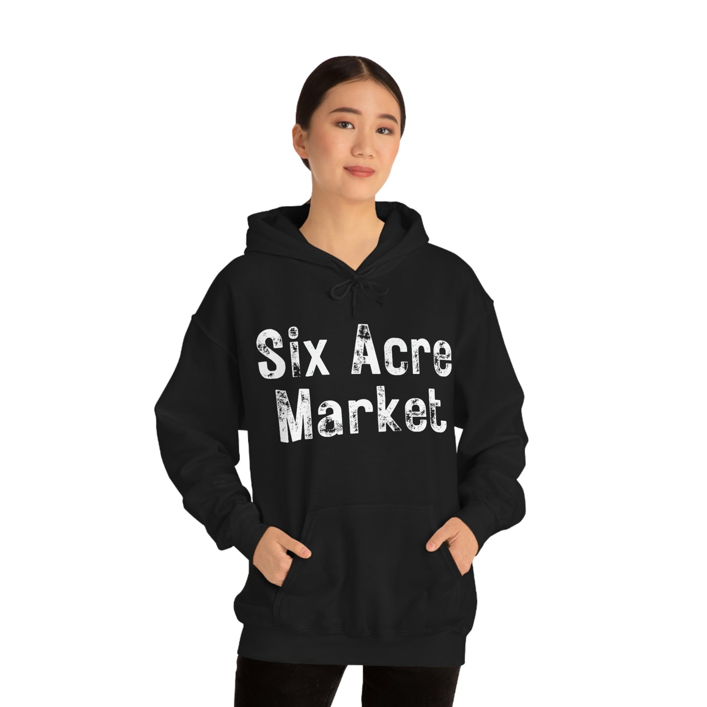 Six Acre Market Merch Unisex Heavy Blend Hooded Sweatshirt! Apparel!