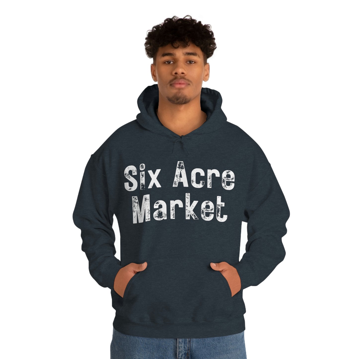 Six Acre Market Merch Unisex Heavy Blend Hooded Sweatshirt! Apparel!