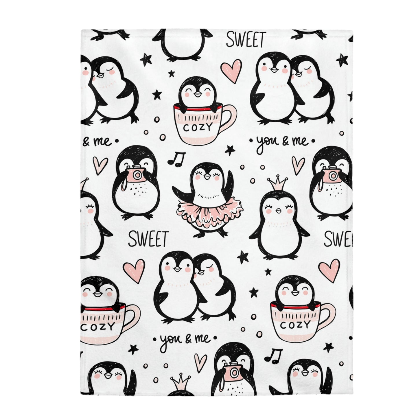 Penguin Velveteen Plush Blanket