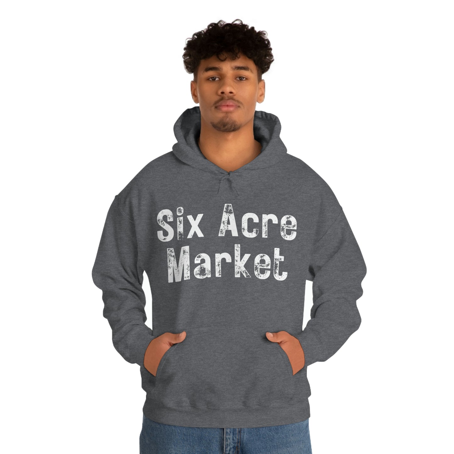 Six Acre Market Merch Unisex Heavy Blend Hooded Sweatshirt! Apparel!