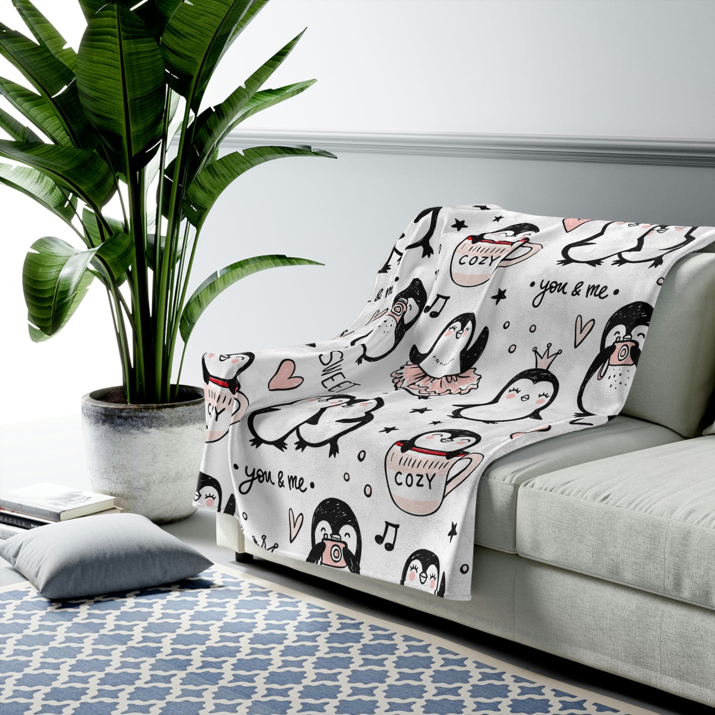 Penguin Velveteen Plush Blanket