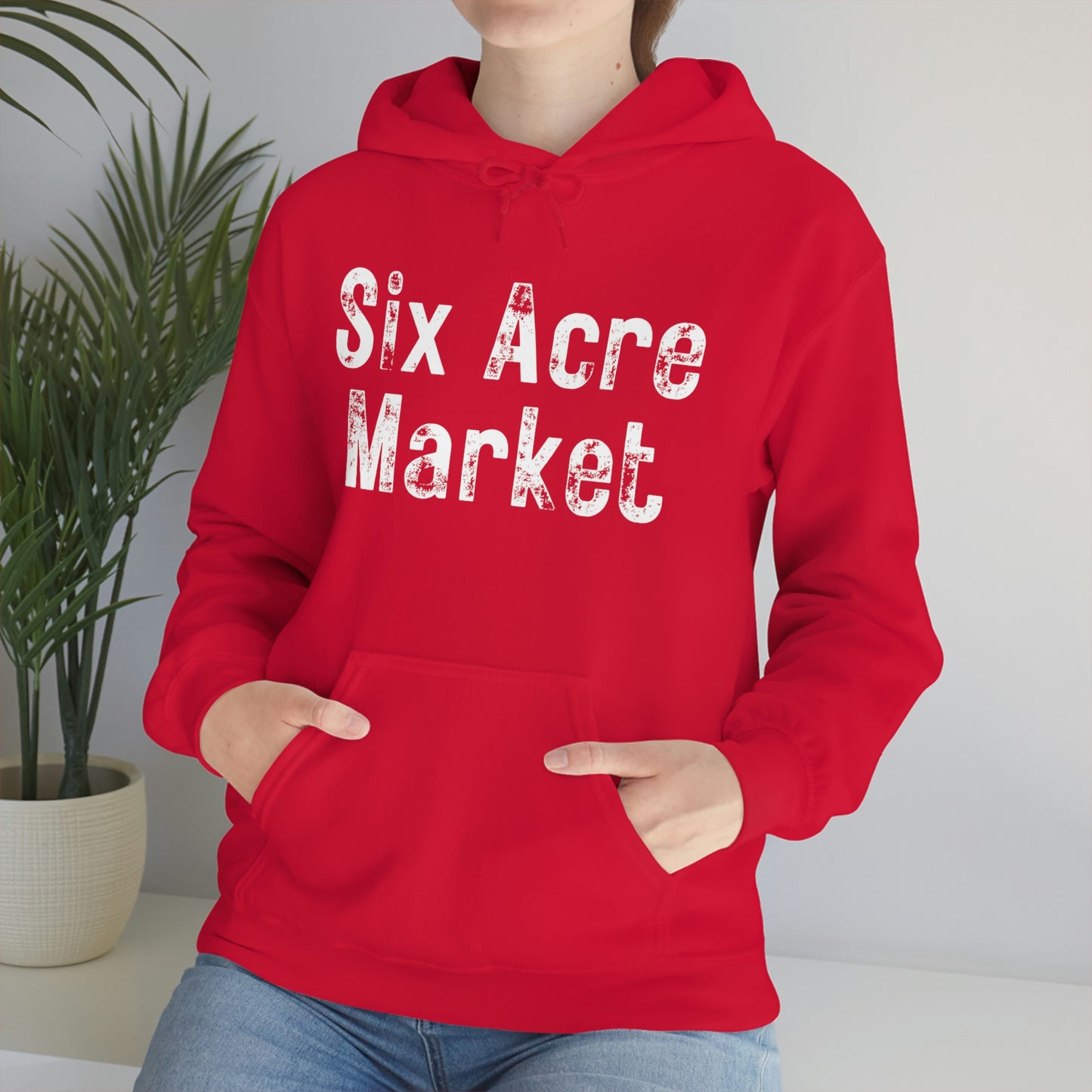 Six Acre Market Merch Unisex Heavy Blend Hooded Sweatshirt! Apparel!