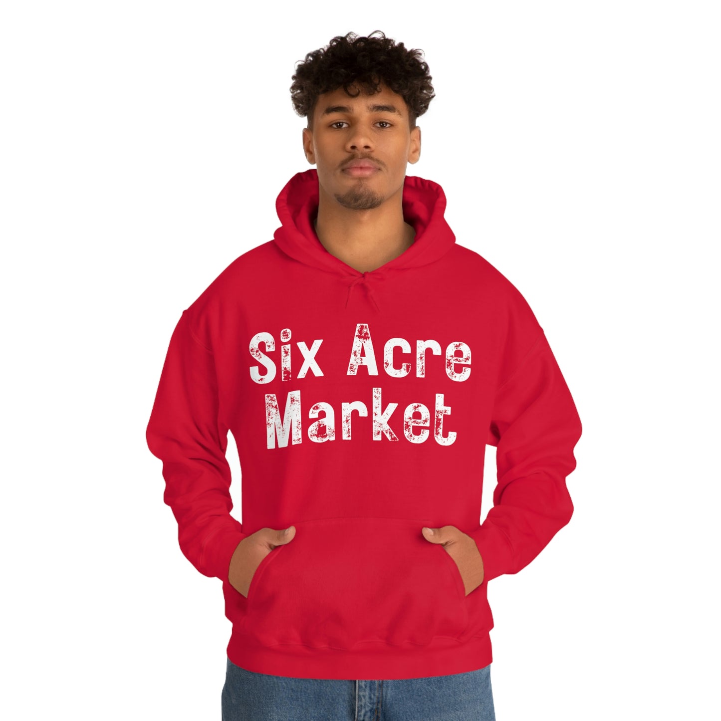 Six Acre Market Merch Unisex Heavy Blend Hooded Sweatshirt! Apparel!