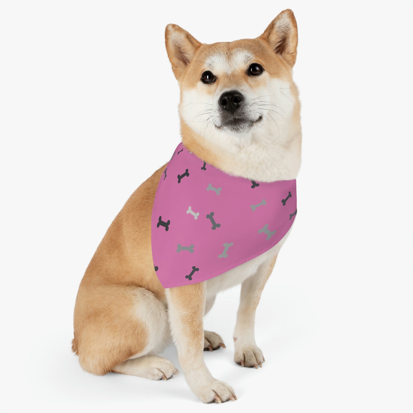 Light Pink Bones Pet Bandana Collar Pets