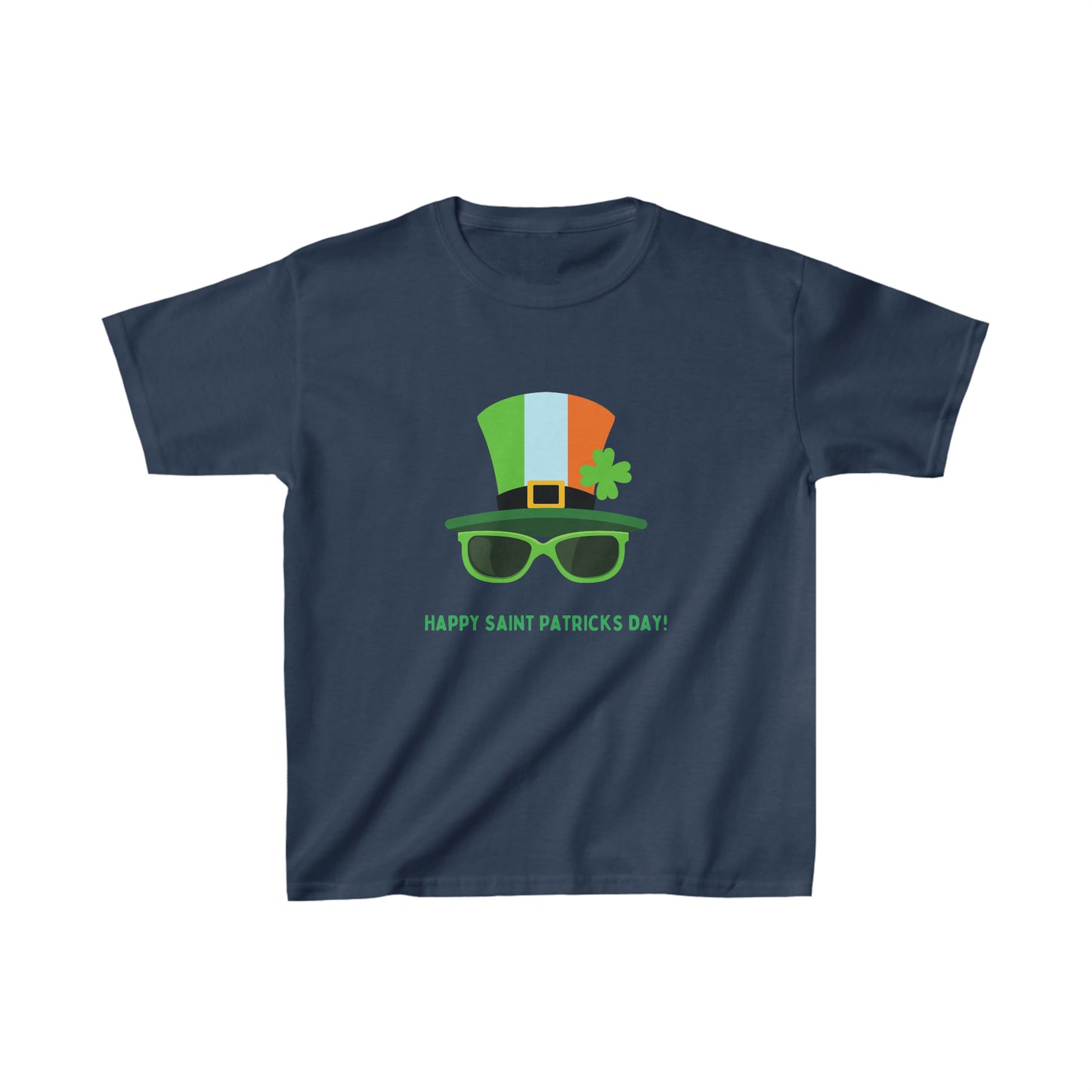 Saint Patrick's Day Hat with glasses Kids Heavy Cotton™ Tee Kids Apparel