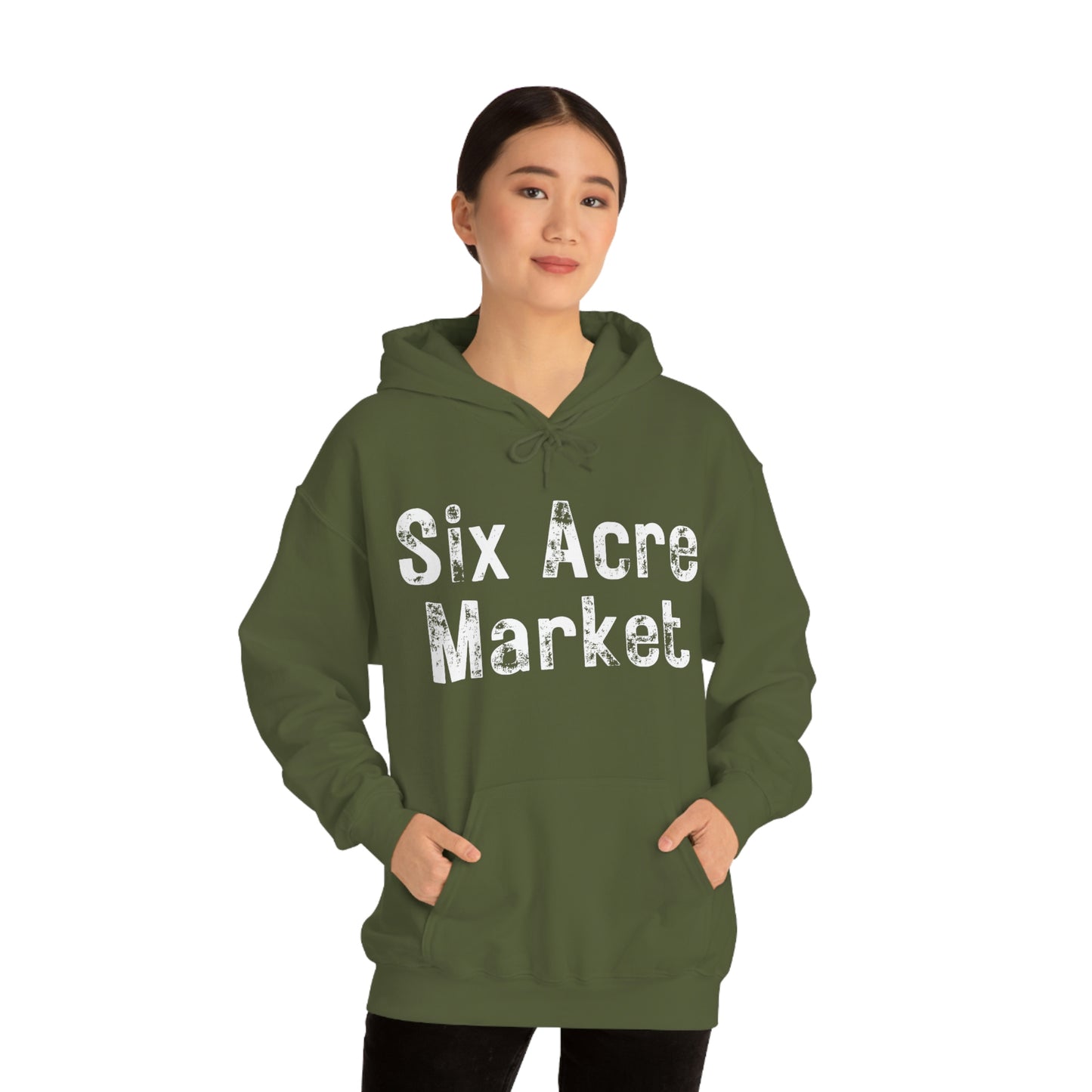 Six Acre Market Merch Unisex Heavy Blend Hooded Sweatshirt! Apparel!