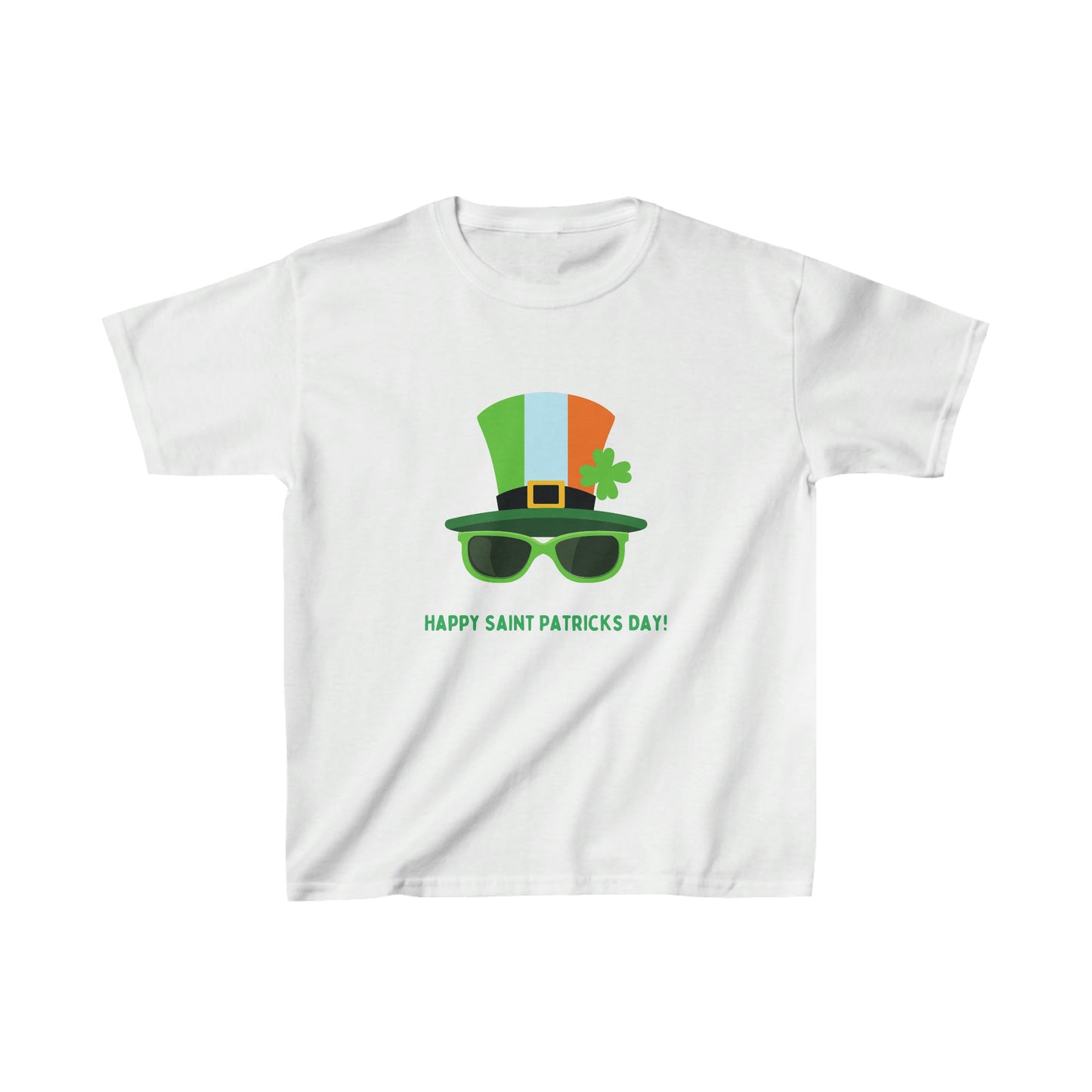 Saint Patrick's Day Hat with glasses Kids Heavy Cotton™ Tee Kids Apparel