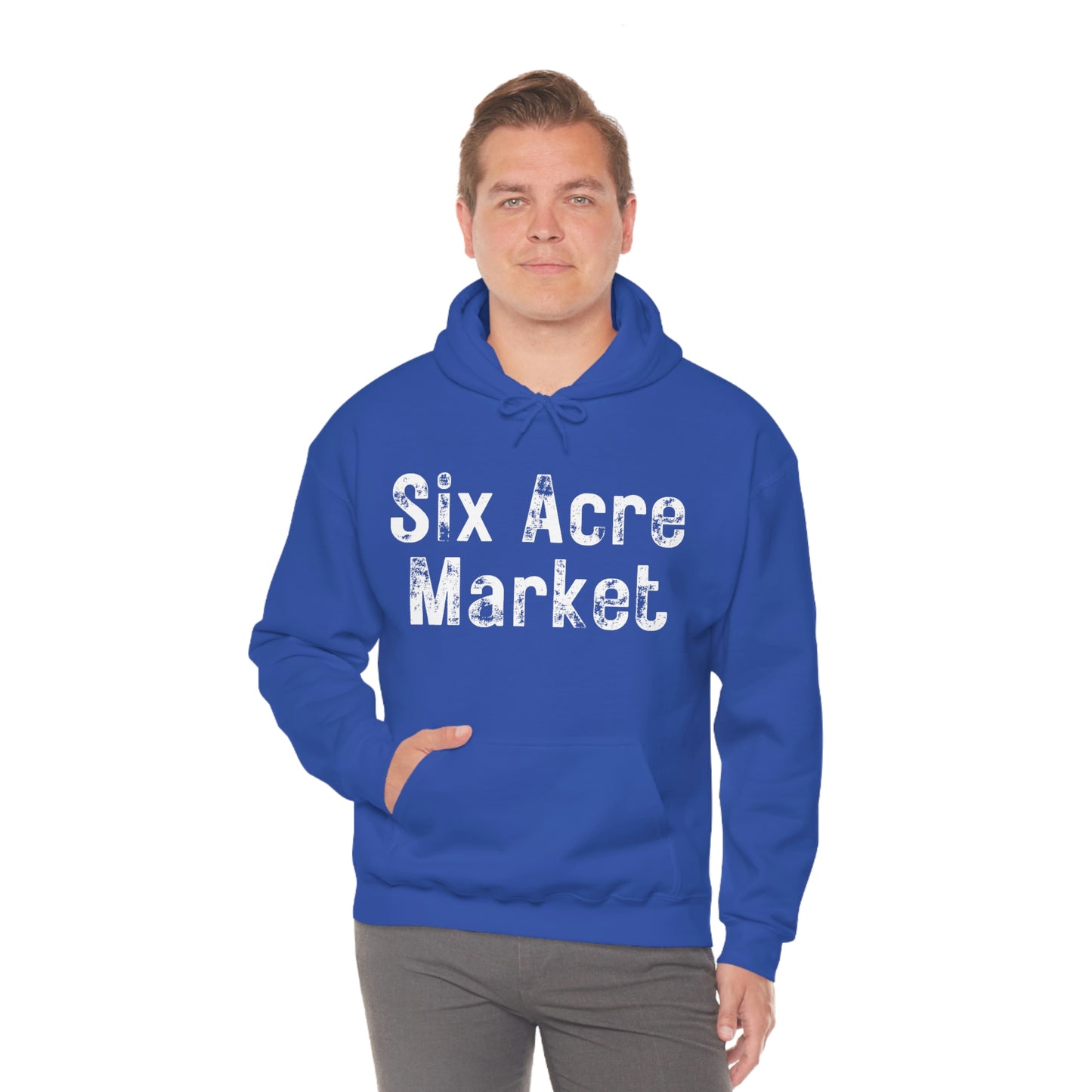 Six Acre Market Merch Unisex Heavy Blend Hooded Sweatshirt! Apparel!