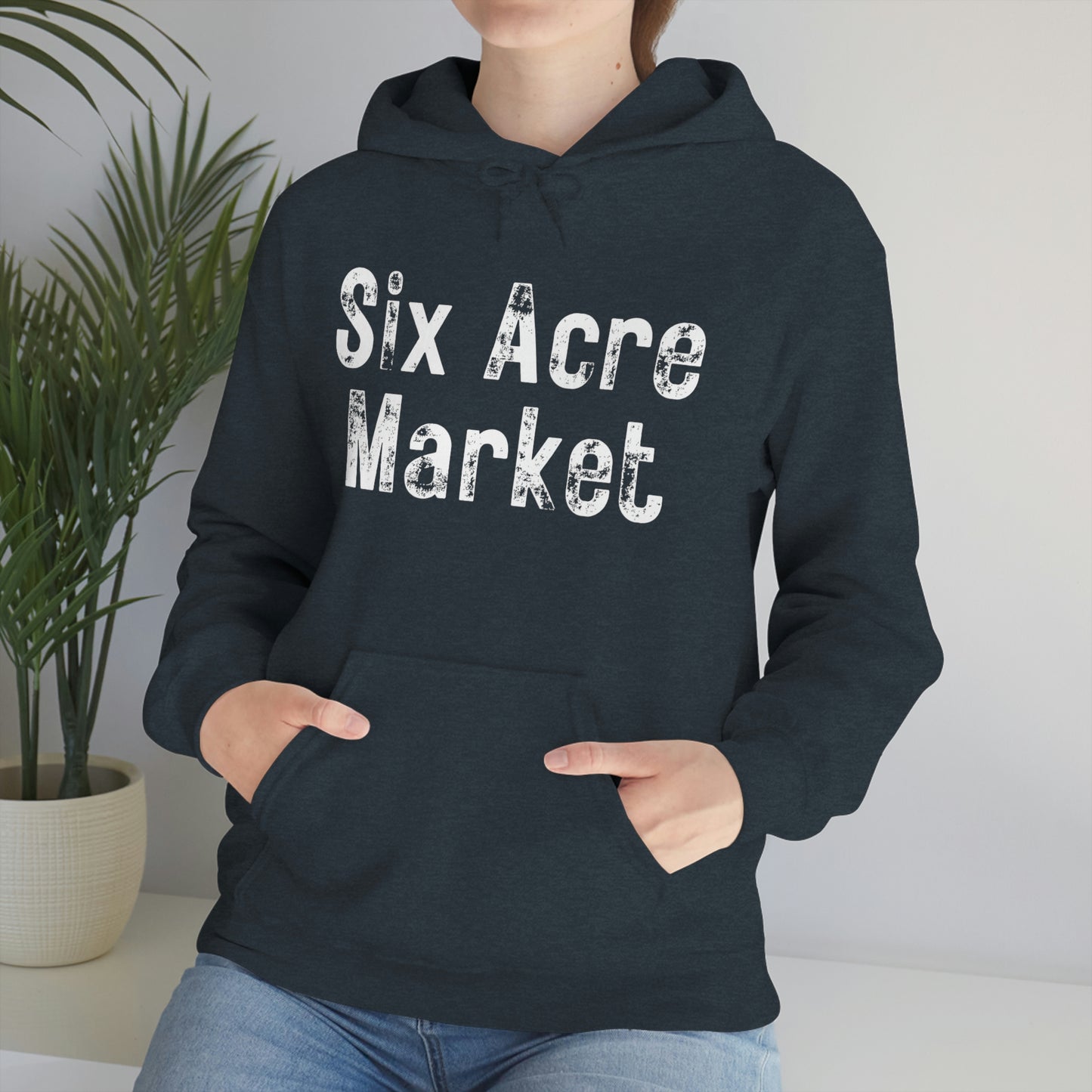 Six Acre Market Merch Unisex Heavy Blend Hooded Sweatshirt! Apparel!