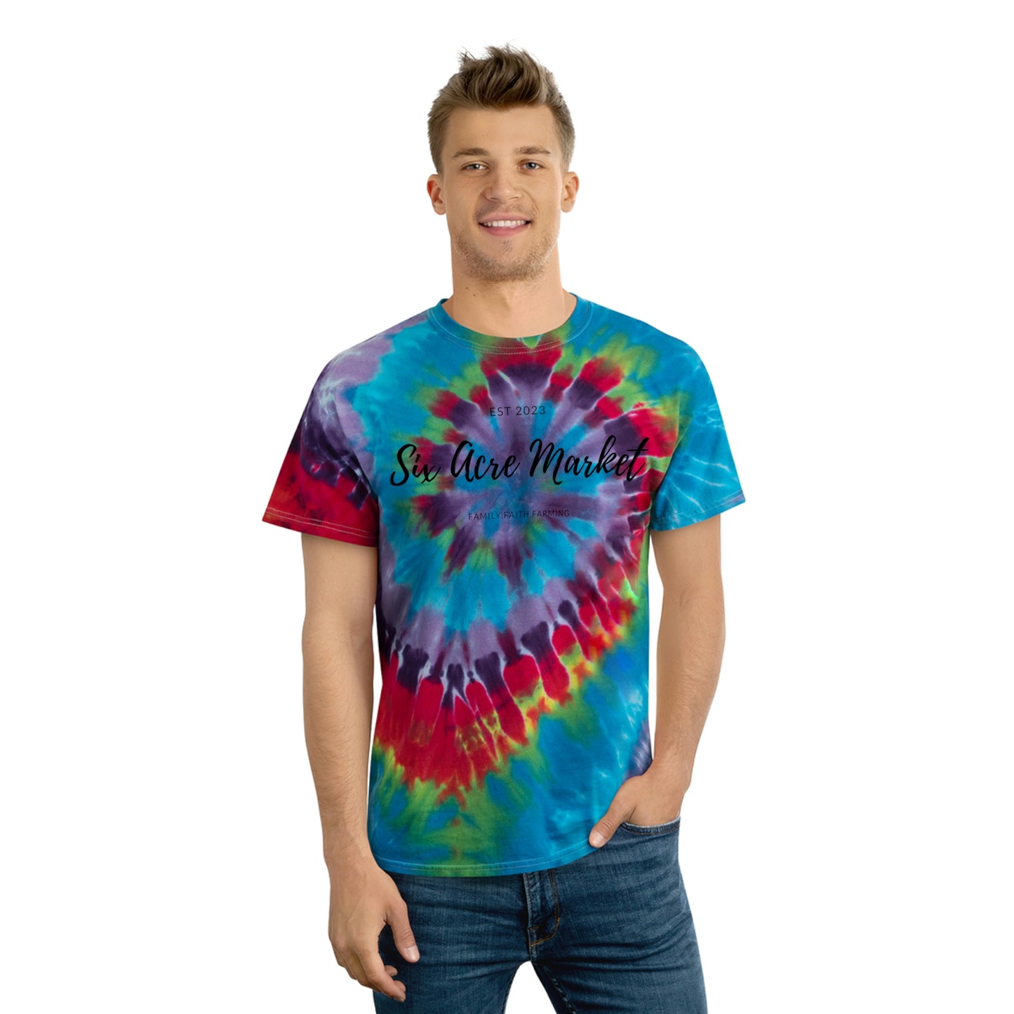 Six Acre Market Merch Tie-Dye Tee, Crystal Graphic Tees!