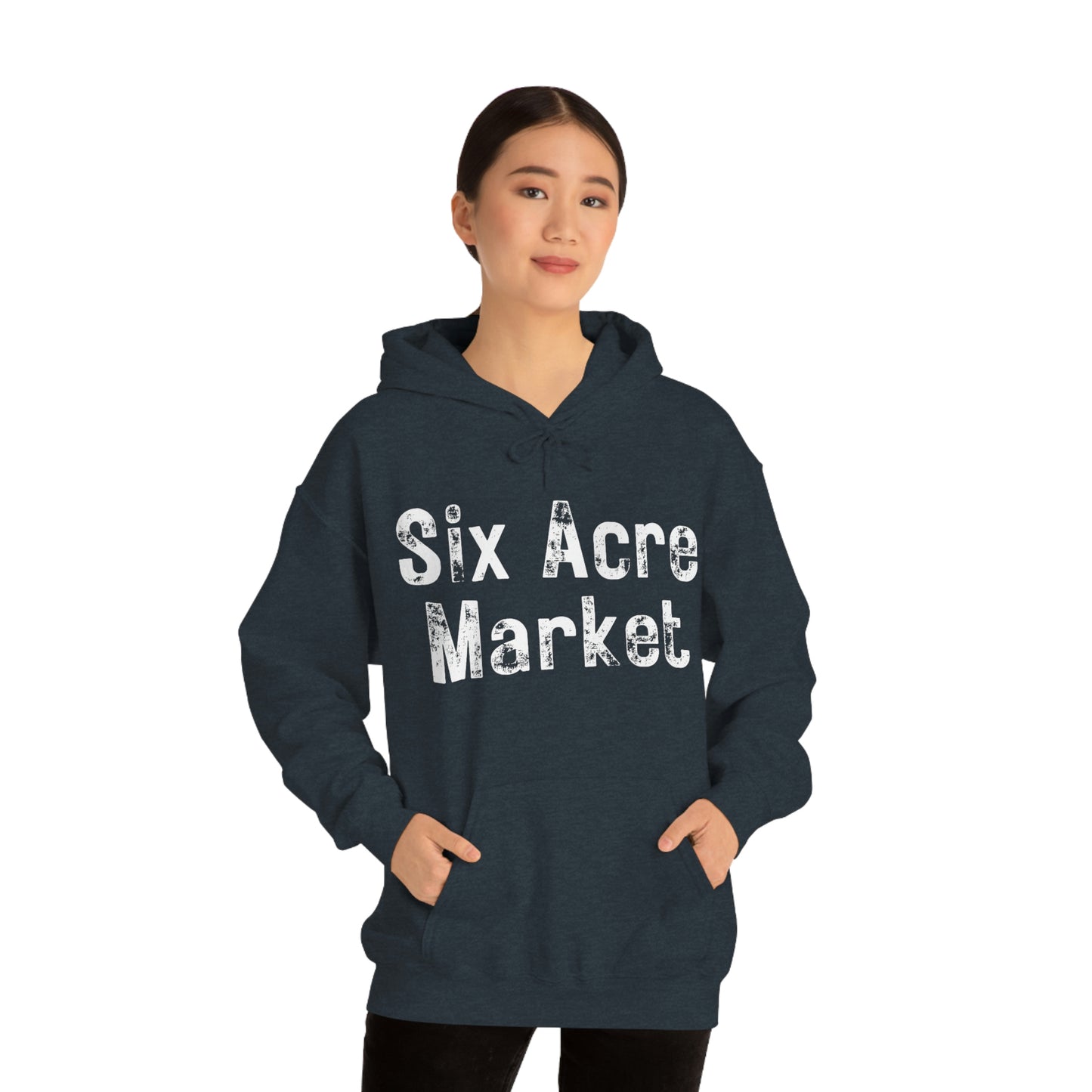 Six Acre Market Merch Unisex Heavy Blend Hooded Sweatshirt! Apparel!