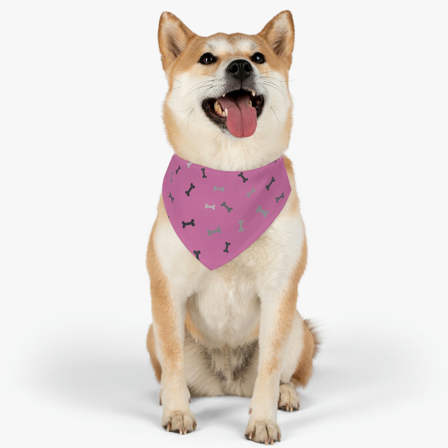 Light Pink Bones Pet Bandana Collar Pets