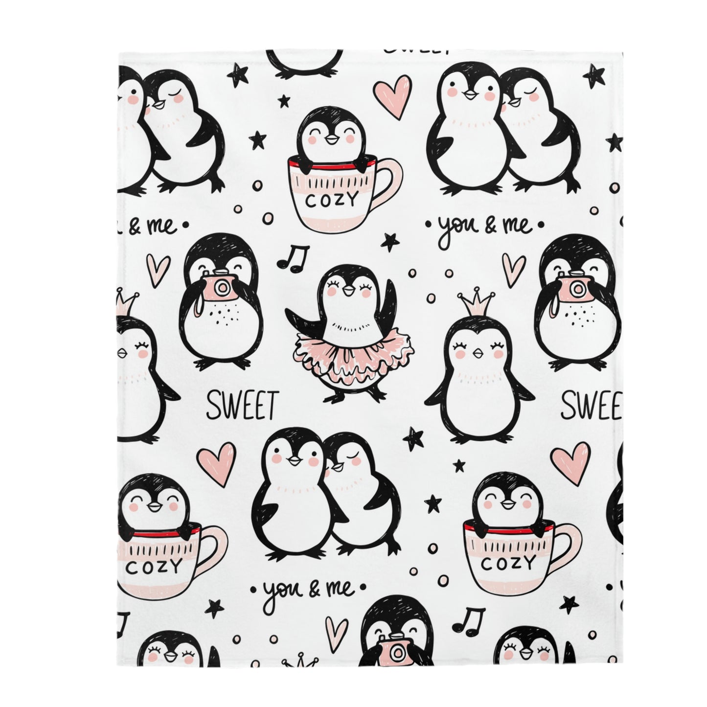 Penguin Velveteen Plush Blanket