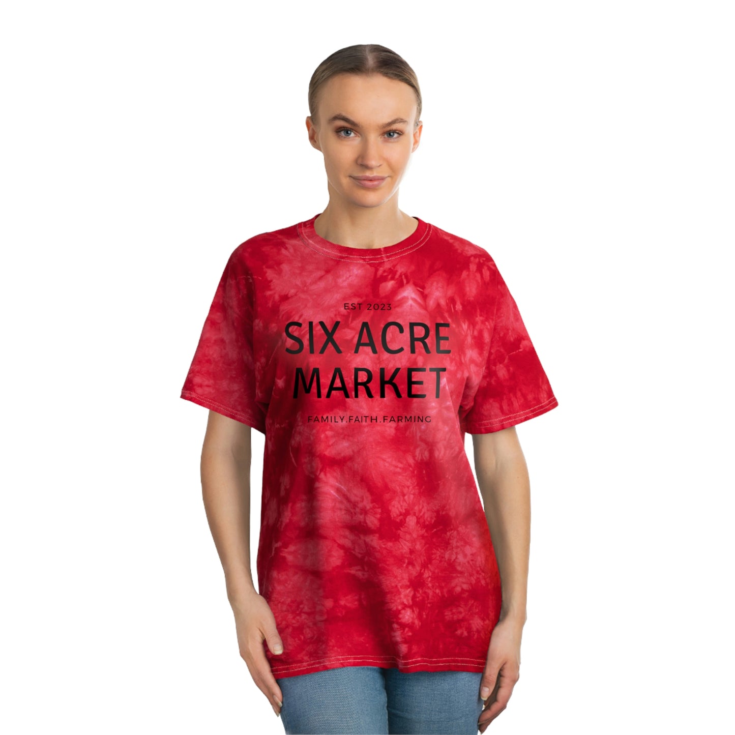 Six Acre Market Merch Tie-Dye Tee, Crystal Graphic Tees!