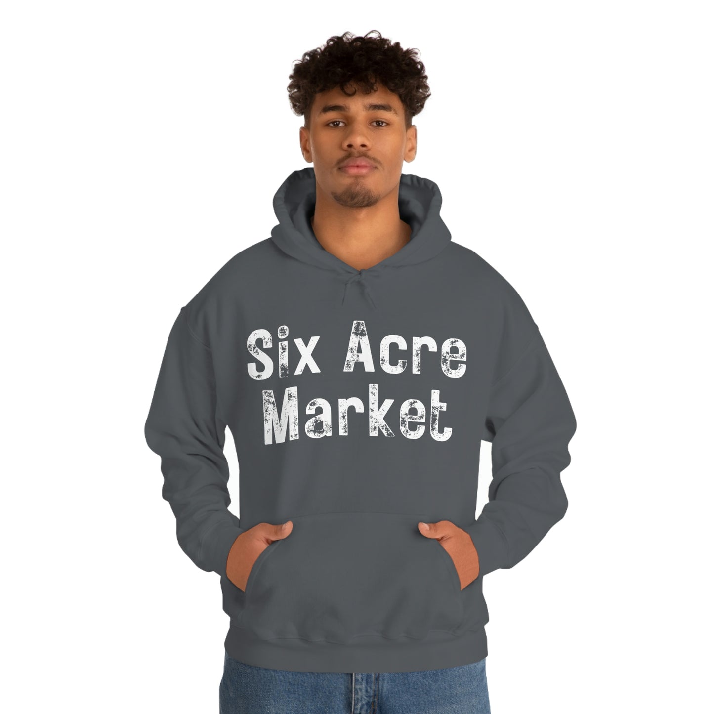 Six Acre Market Merch Unisex Heavy Blend Hooded Sweatshirt! Apparel!