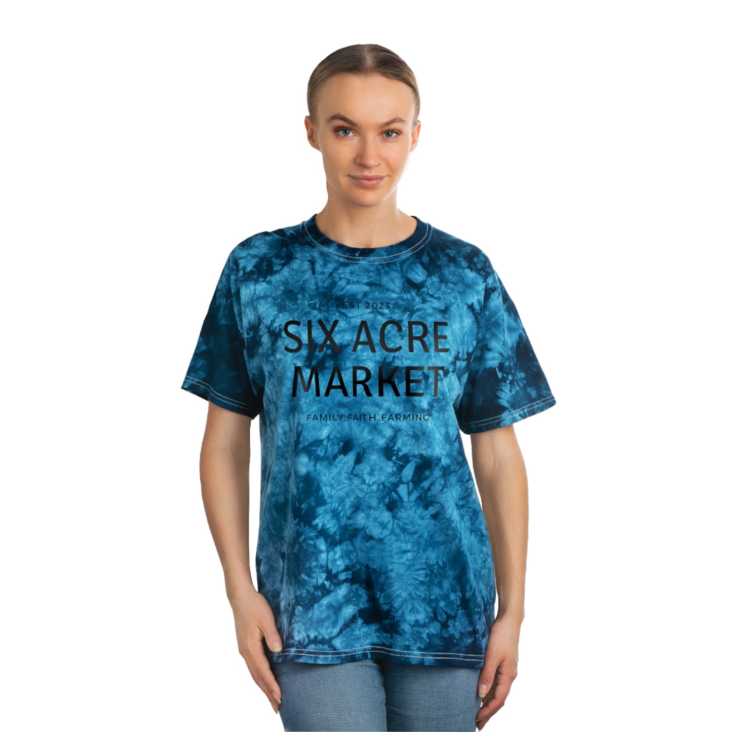 Six Acre Market Merch Tie-Dye Tee, Crystal Graphic Tees!