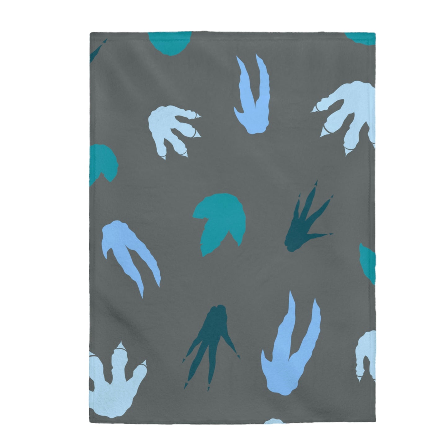 Blue  Dino prints Velveteen Plush Blanket