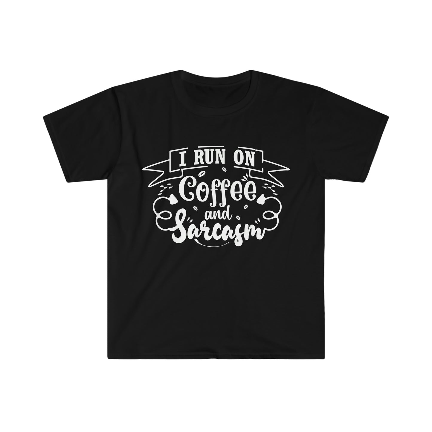 I run on Coffee and Sarcasm Unisex Softstyle T-Shirt Graphic Tees