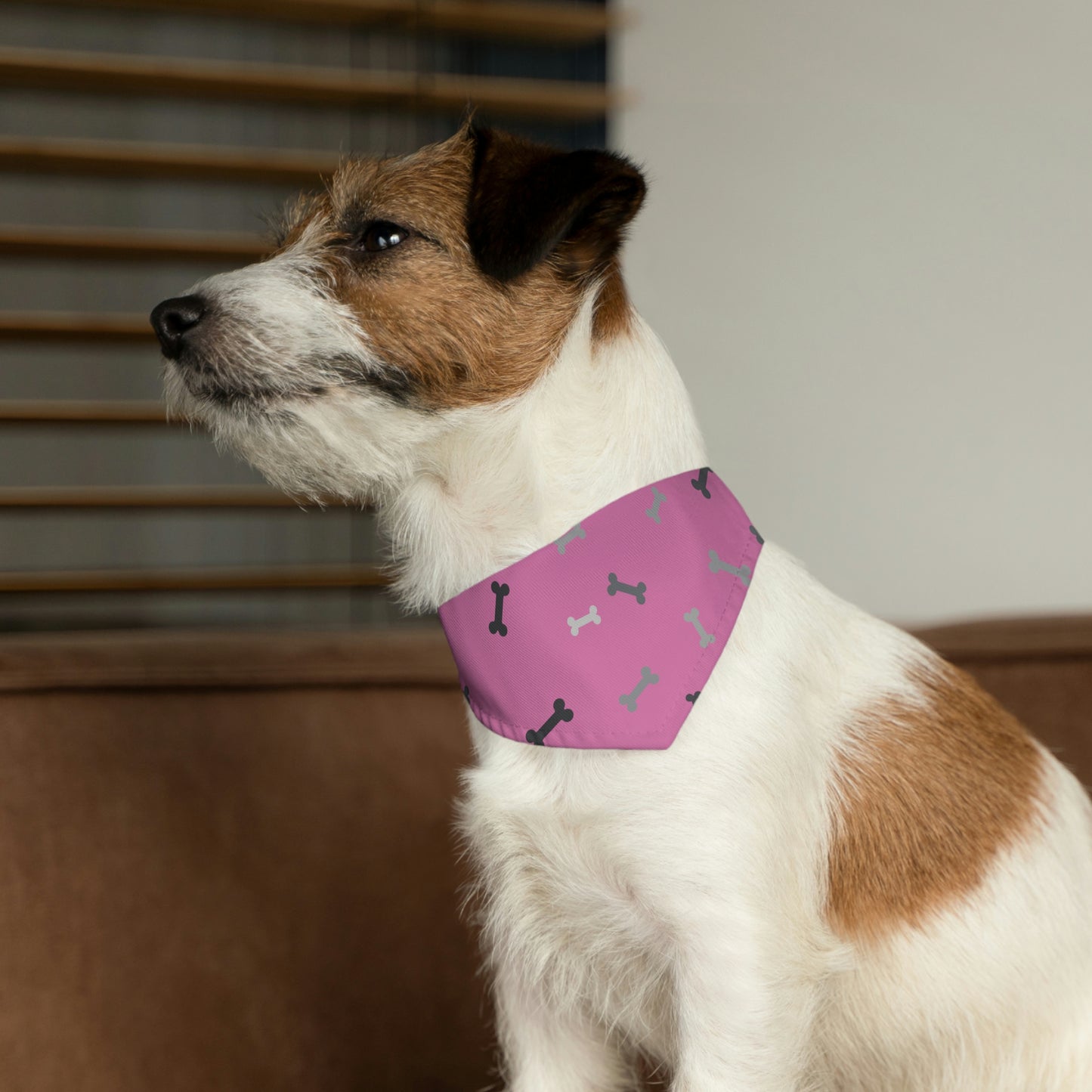 Light Pink Bones Pet Bandana Collar Pets