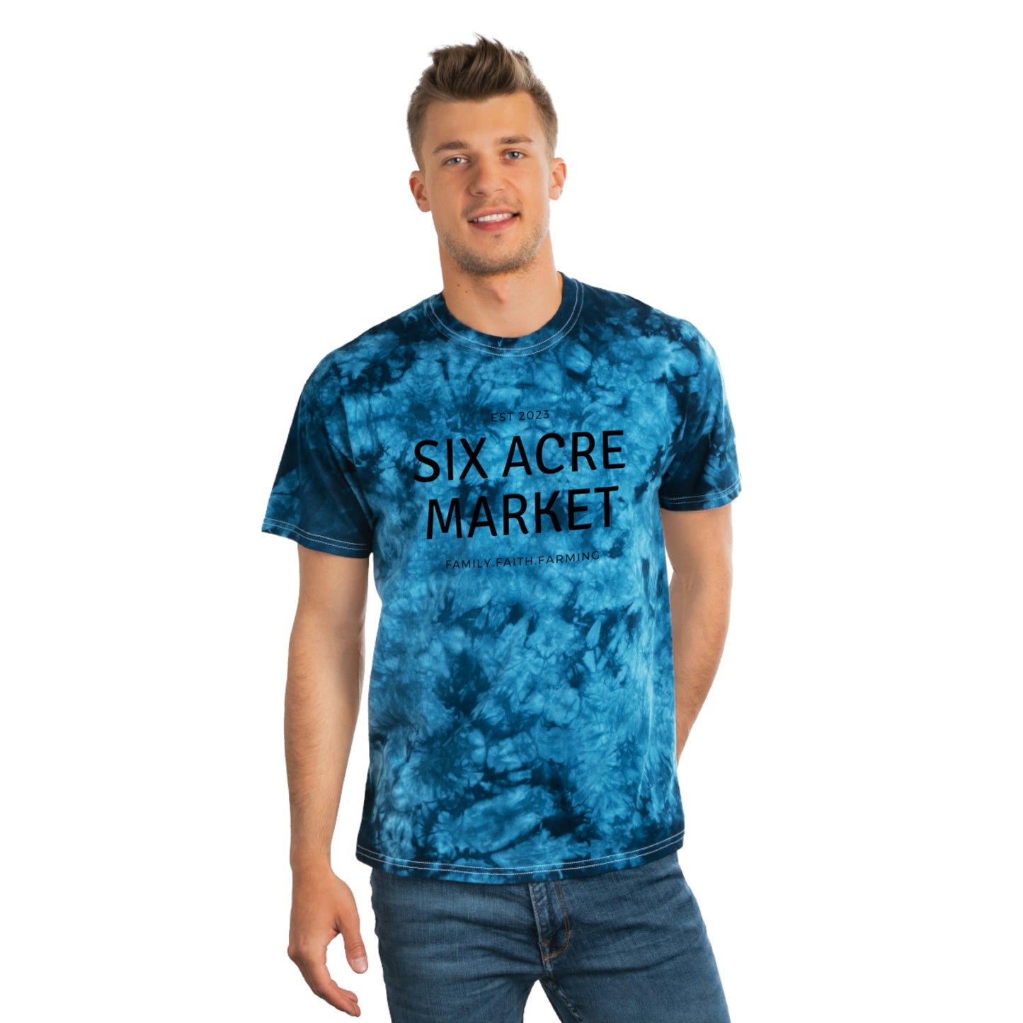 Six Acre Market Merch Tie-Dye Tee, Crystal Graphic Tees!