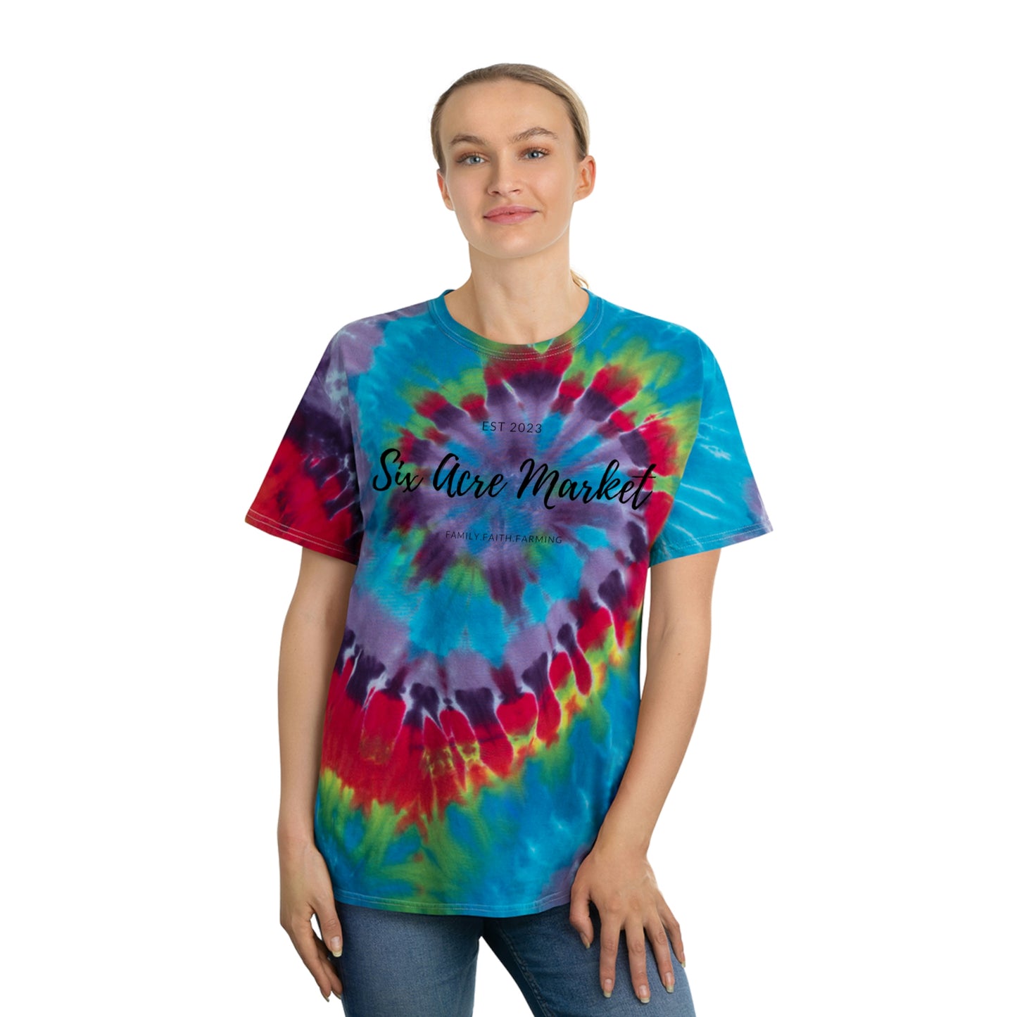 Six Acre Market Merch Tie-Dye Tee, Crystal Graphic Tees!