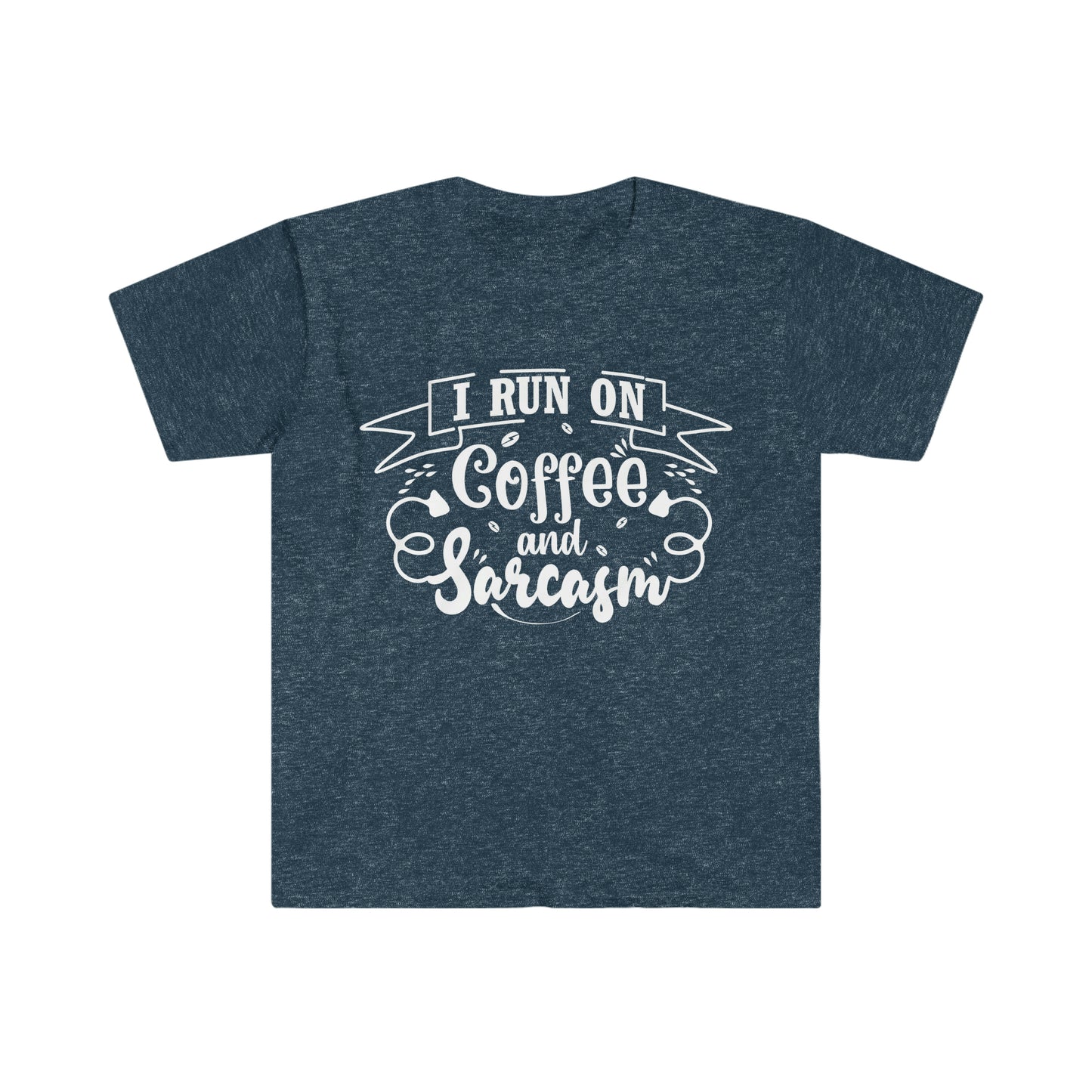 I run on Coffee and Sarcasm Unisex Softstyle T-Shirt Graphic Tees