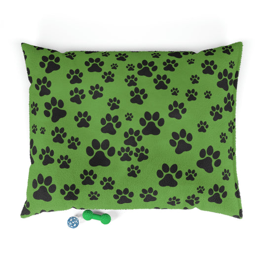 Green with Black paw Prints Pet Bed Pets!