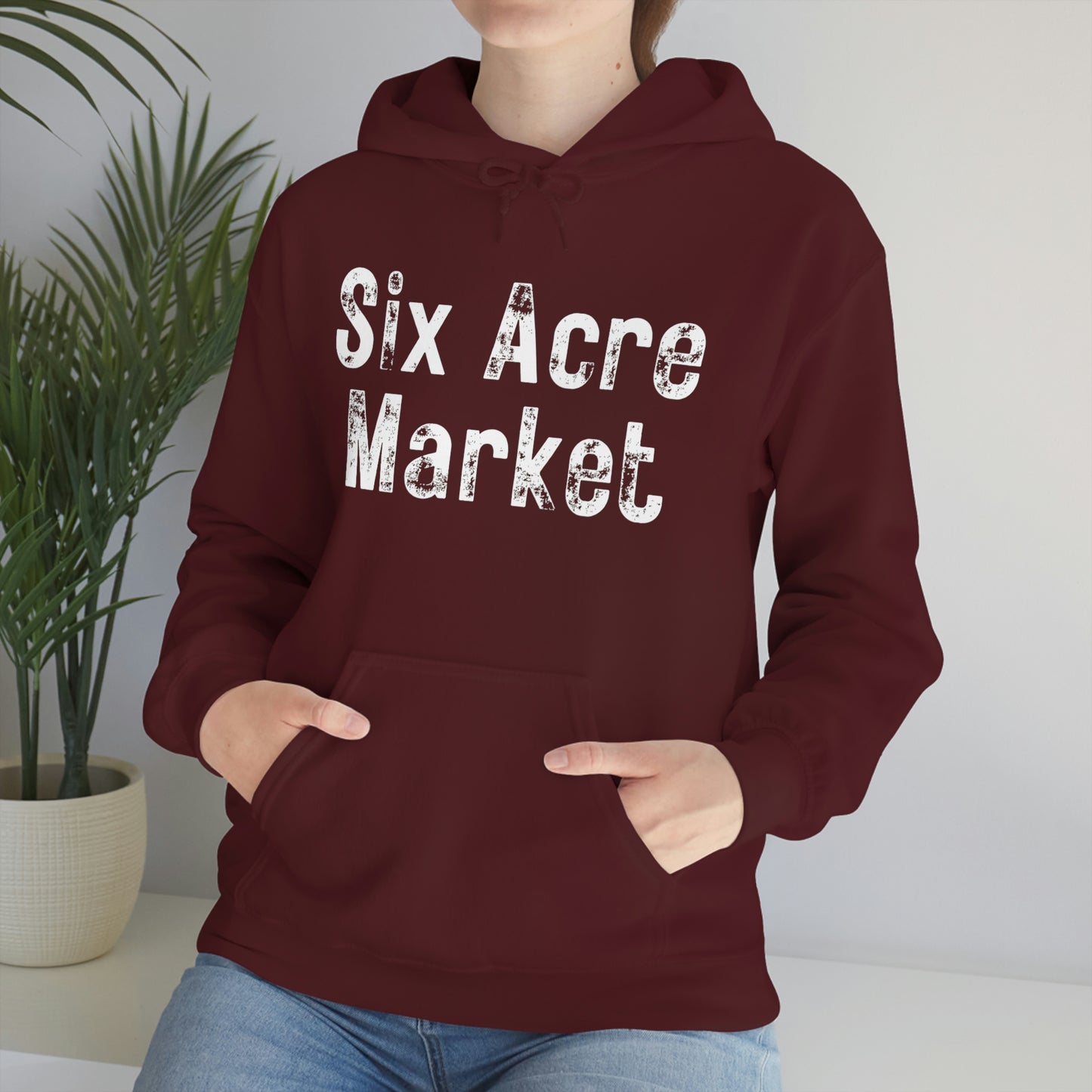 Six Acre Market Merch Unisex Heavy Blend Hooded Sweatshirt! Apparel!