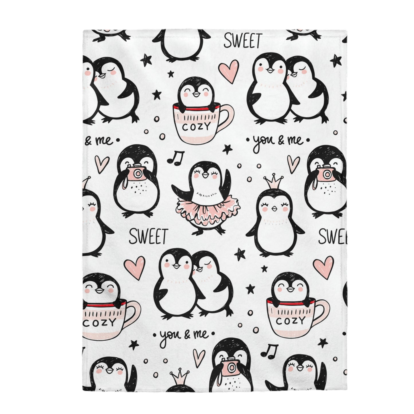 Penguin Velveteen Plush Blanket