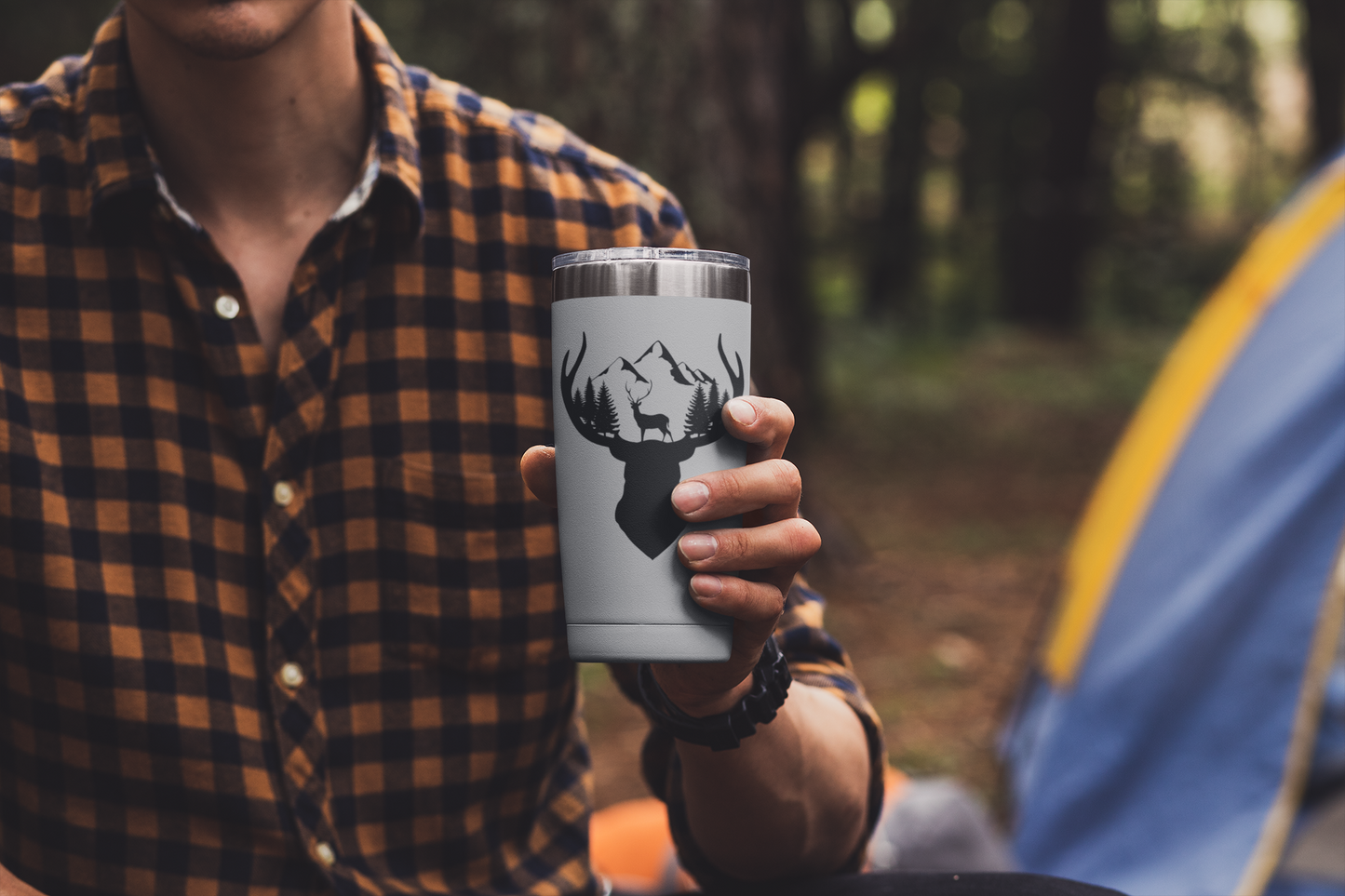 Deer in Mountains Tumbler 20oz