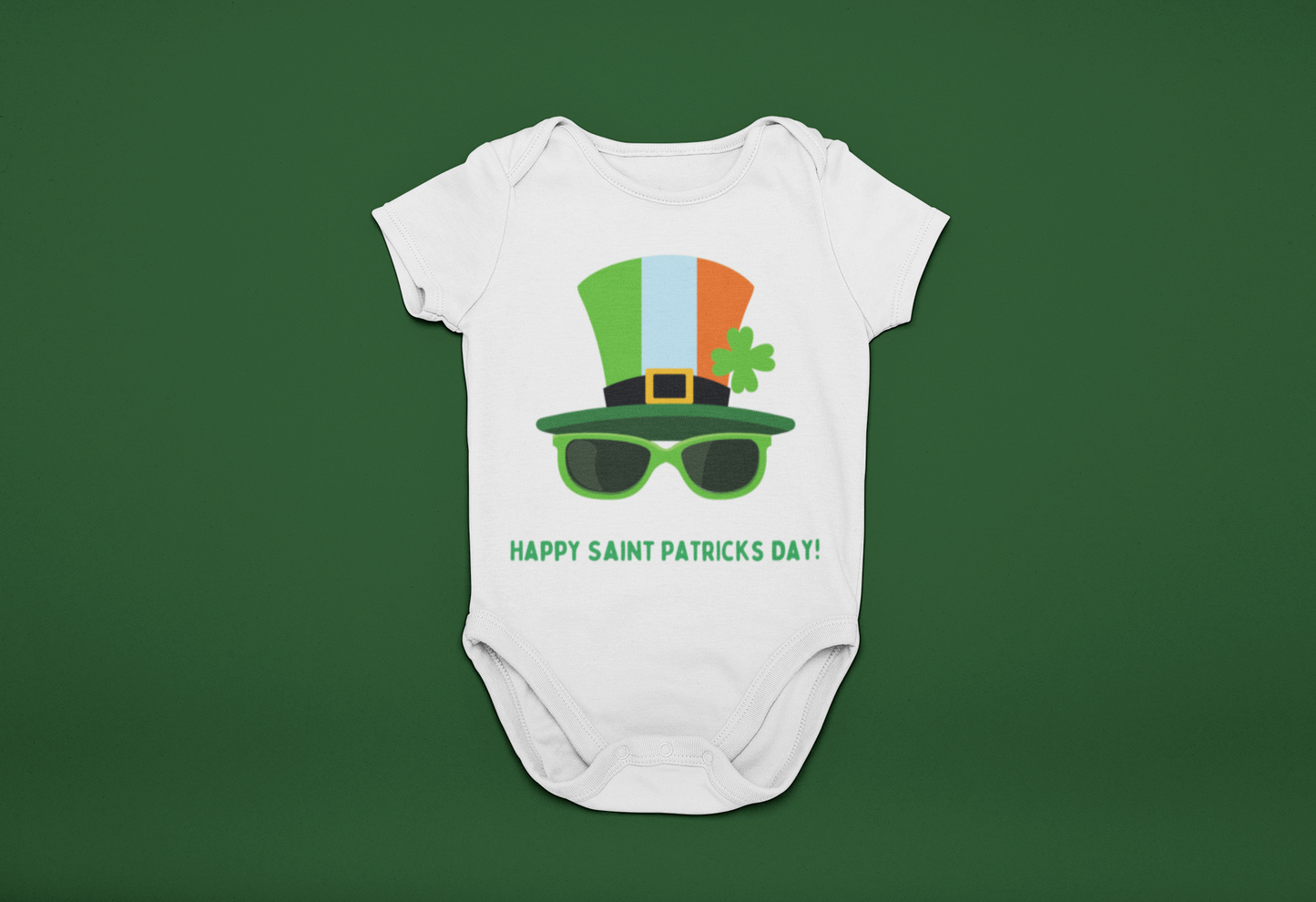 Saint Patrick's Day Hat and sunglasses Infant Fine Jersey Bodysuit Kids Apparel